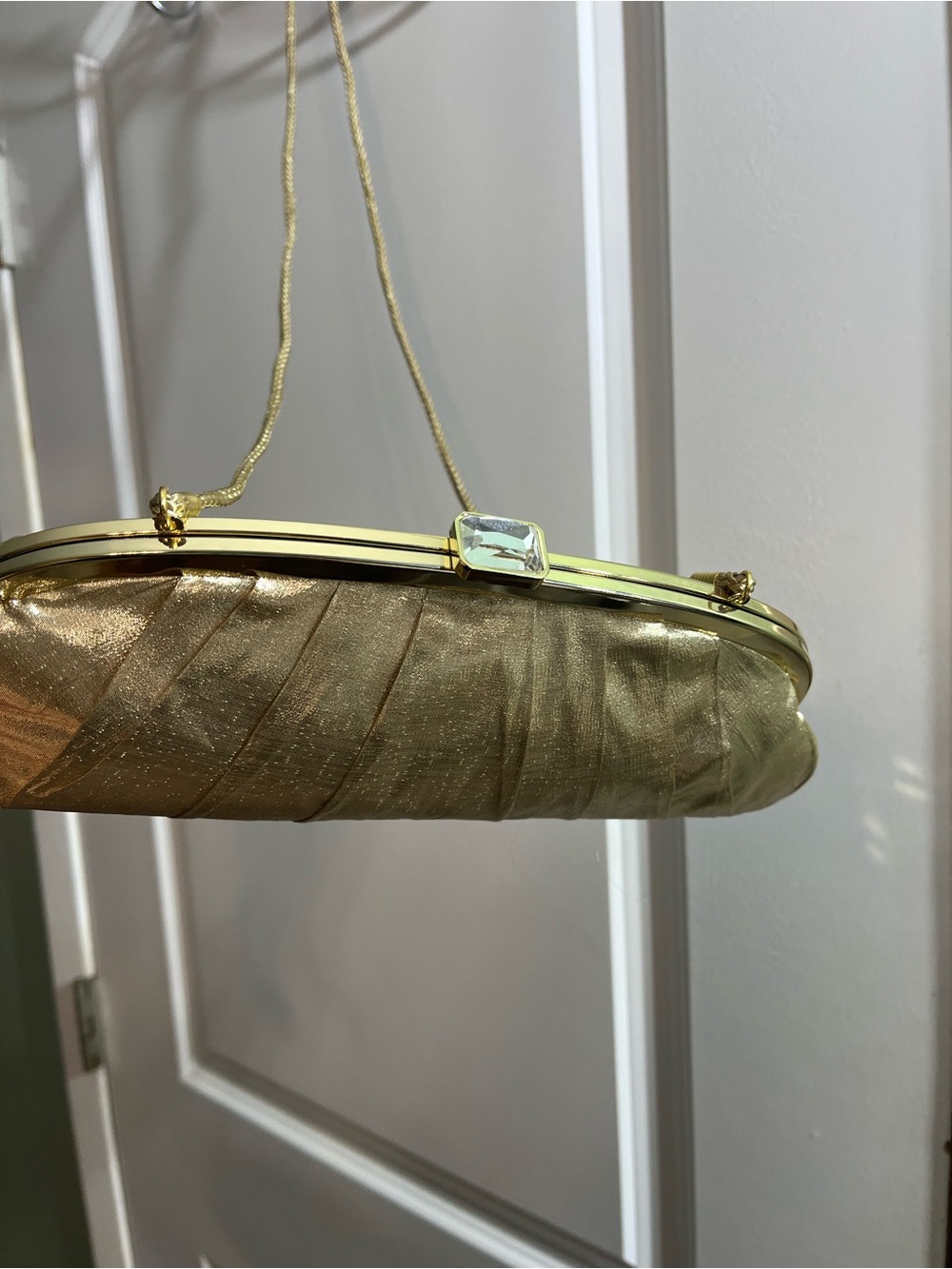Kate Landry Metallic Gold Evening Clutch - Picture 12 of 15